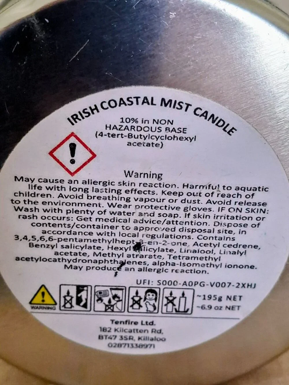 Tenfire Irish Coastal Mist Soy Candle